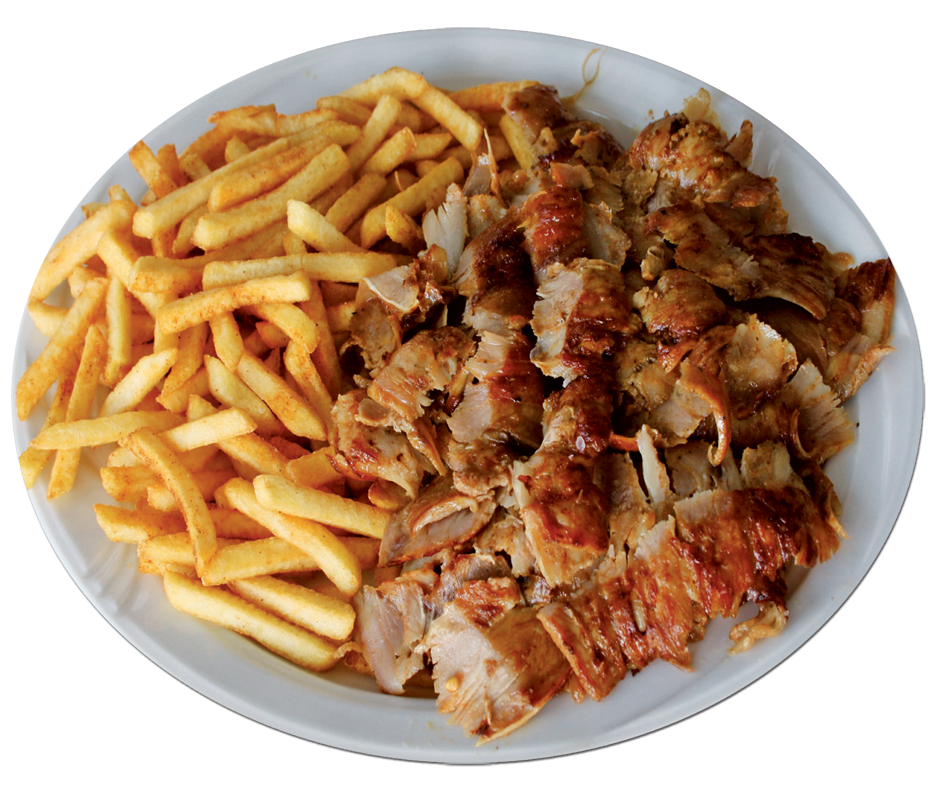 Hähnchen mit Pommes