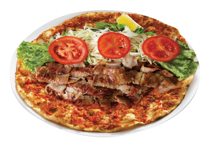 XXL Lahmacun-Schiffchen — Hauchdünn aus dem Steinofen, mit Salat und Zitrone.